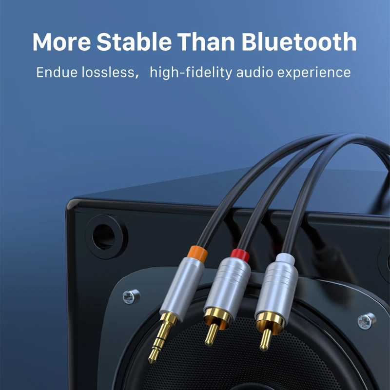 CABLETIME Jack 3.5Mm Ra 2 Đầu RCA Cáp M/M 3.5 RCA AUX Cáp Âm Thanh Stereo Cho DJ Âm Ly Loa Siêu Trầm bộ Trộn Âm Thanh Rạp Hát Tại Nhà DVD C106