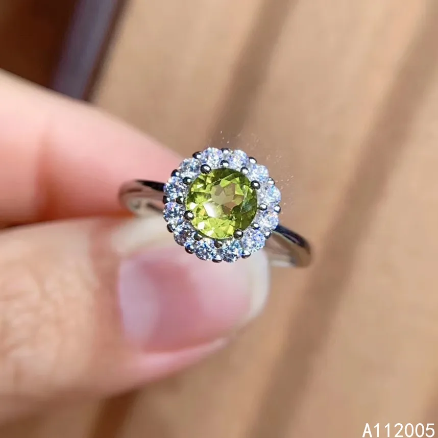 

KJJEAXCMY fine Exquisite jewelry 925 sterling silver inlaid natural gem Peridot new Female ring woman girl Support Detection