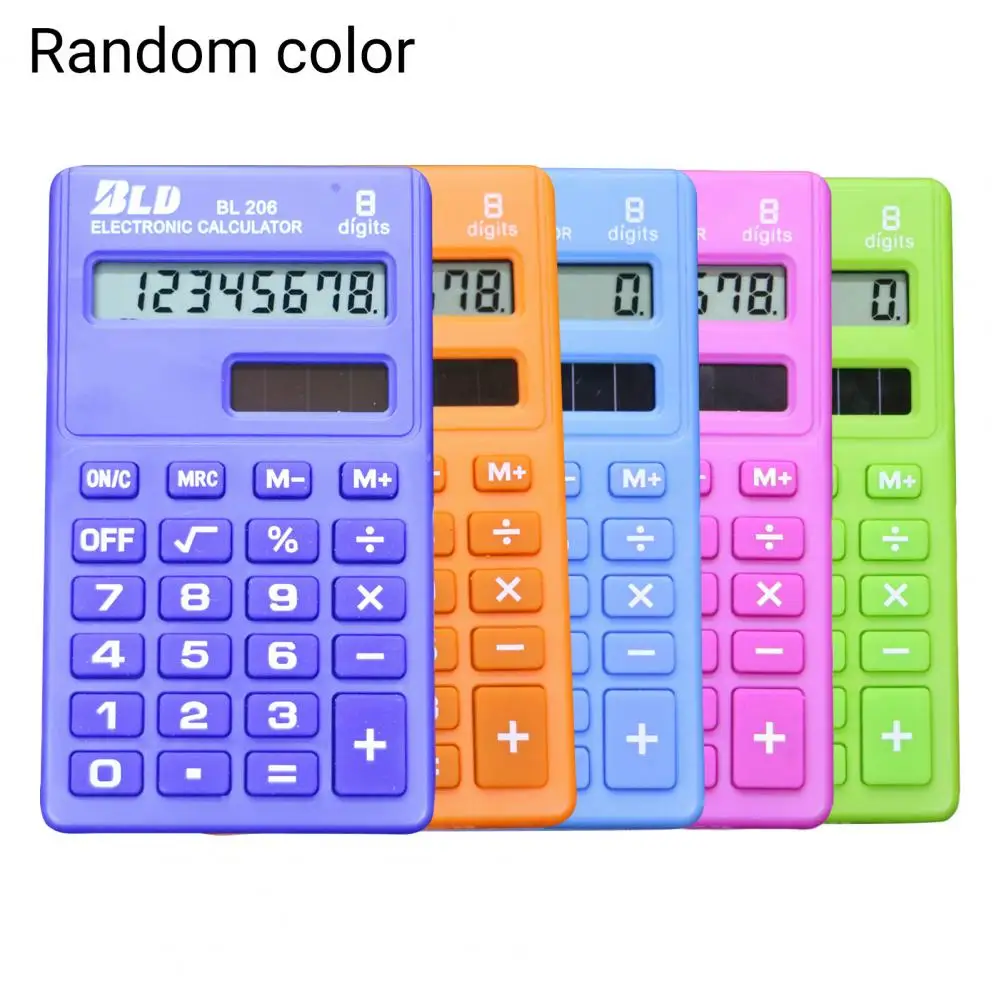 Mini Calculator Cartoon Candy Color Portable 8 Digits Display Student Calculator Office Supplies