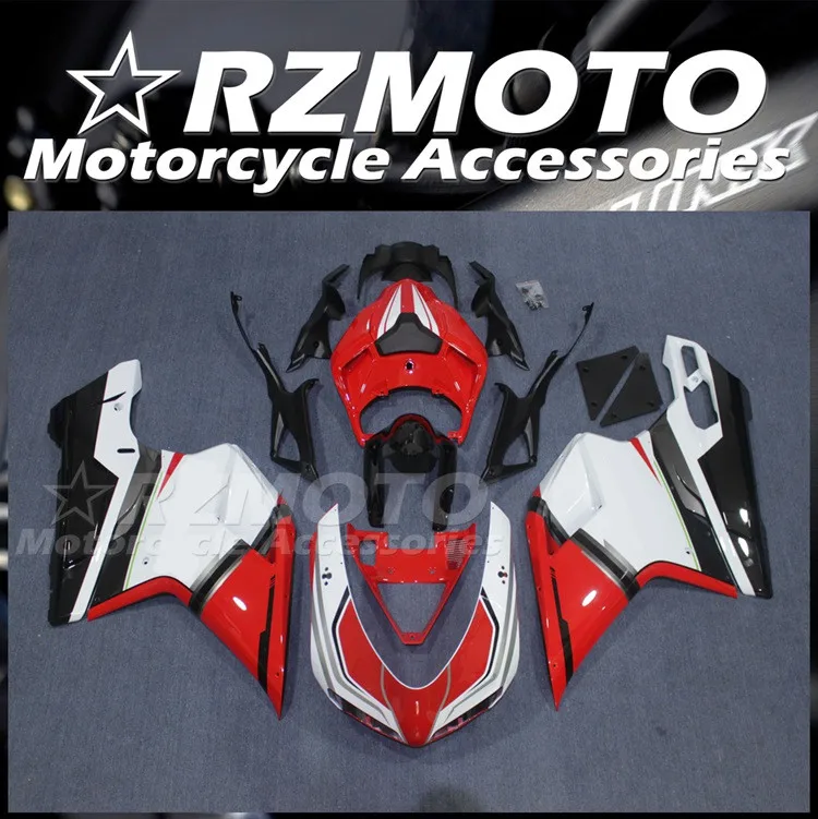 

4Gifts New ABS Motorcycle Fairings Kit Fit for Ducati 848 1098 1198 evo 2007 2008 2009 2010 2011 2012 Bodywork Set Red White