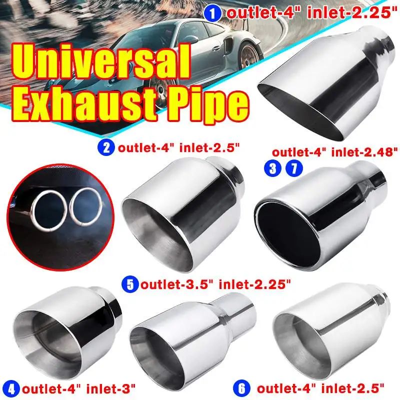 Stainless Steel Car Exhaust Muffler Pipe Dual/Single Wall Exhaust Tip Modification Auto SUV Tail Tube