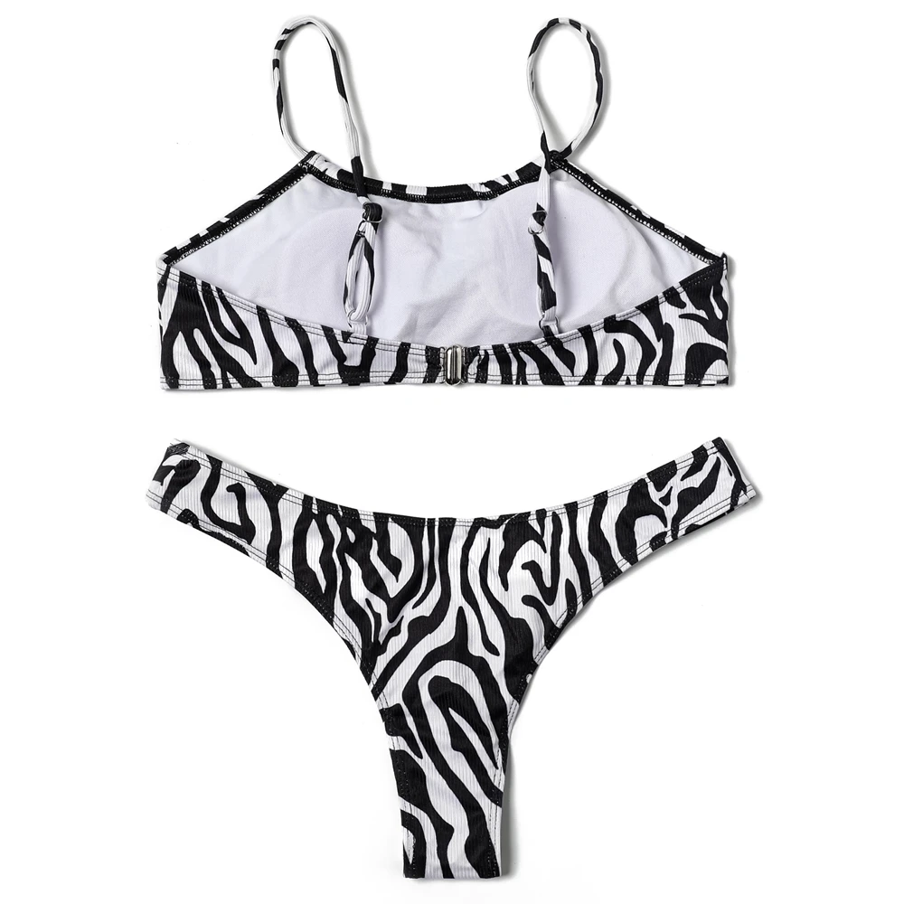 ZTVitality Sexy Print Bikini Set 2022 New Arrival Padded Push Up Ribbed Swimsuit Women Swimwear Brazilian Summer Female Biquini