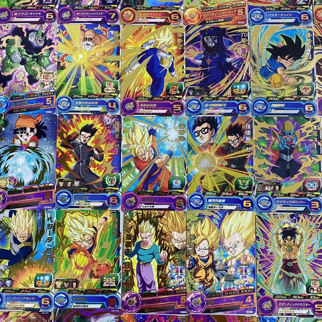 Juego de cartas de batalla de superhéroes de DRAGON BALL, tarjeta de batalla Arcade TCG, tarjeta láser dorada 3D, juguetes clásicos tempranos