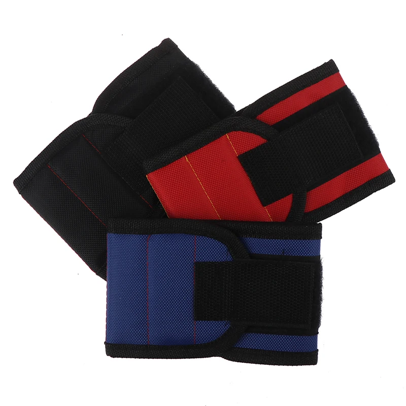 Magnetic Wristband Hand Wraps Tool Bag Electrician Wrist Screws Holder Bracelet For Home Repair(three Rows 6 Magnets)