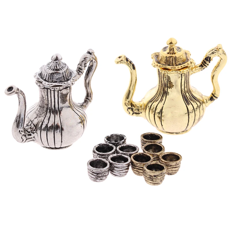 Multi Styles Tea Set Teapot Cup Kettle 1: 12 Dollhouse Furniture Miniature Dining Ware Kitchen DIY Toys