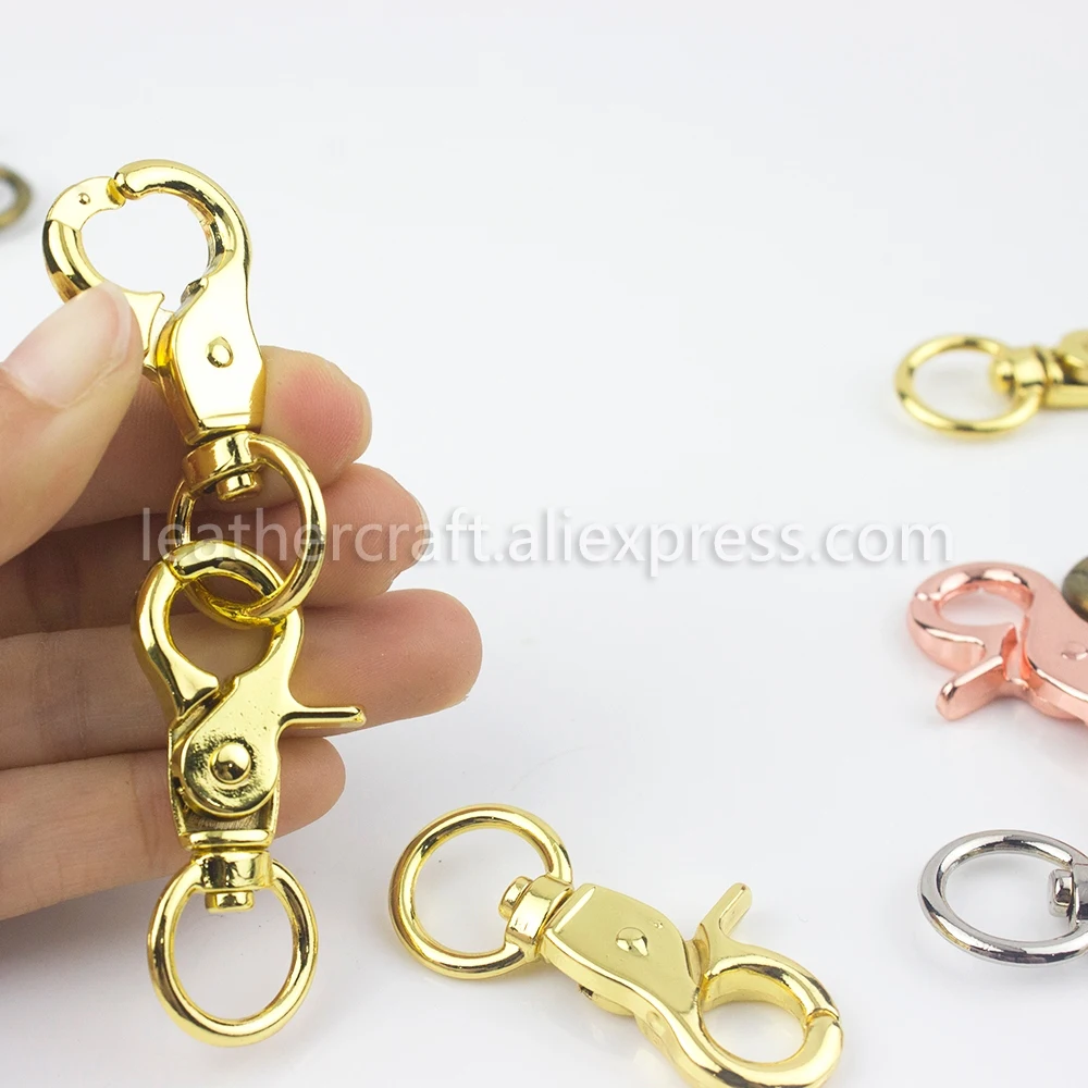 1x Solid Metal Snap Hook Trigger Lobster Clasps Clips Spring Gate Leather Craft Pet Leash Bag Strap Belt Webbing Keychain Hooks