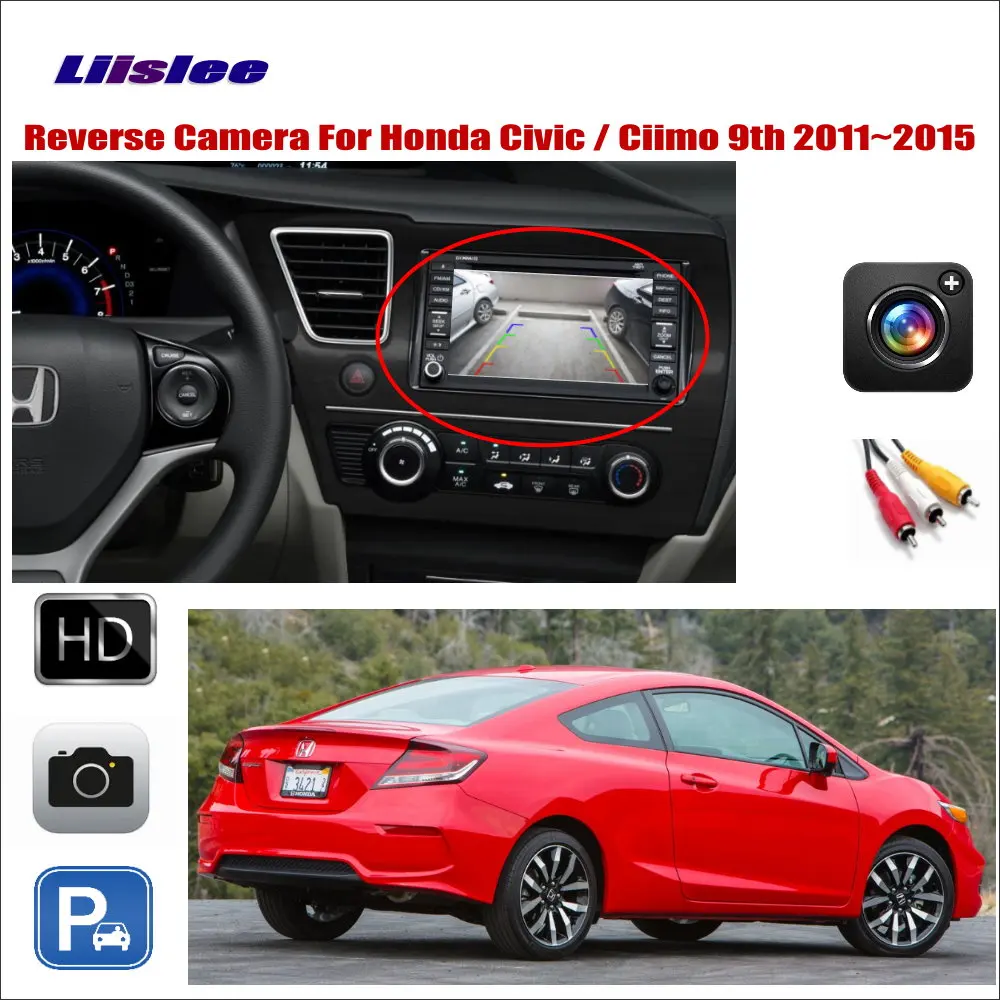 

For Honda Civic/ Ciimo 9th 2011-2015 Car Reverse Rear Camera Compatible With OEM Screen Monitor RCA Adapter Connector