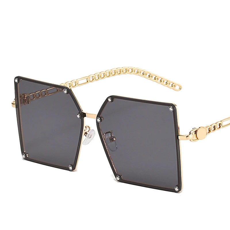 New Square Sunglasses Women Fashion Oversized Metal Frame Vintage Glasses Men Shades Retro Gradient Colors Oculos UV400