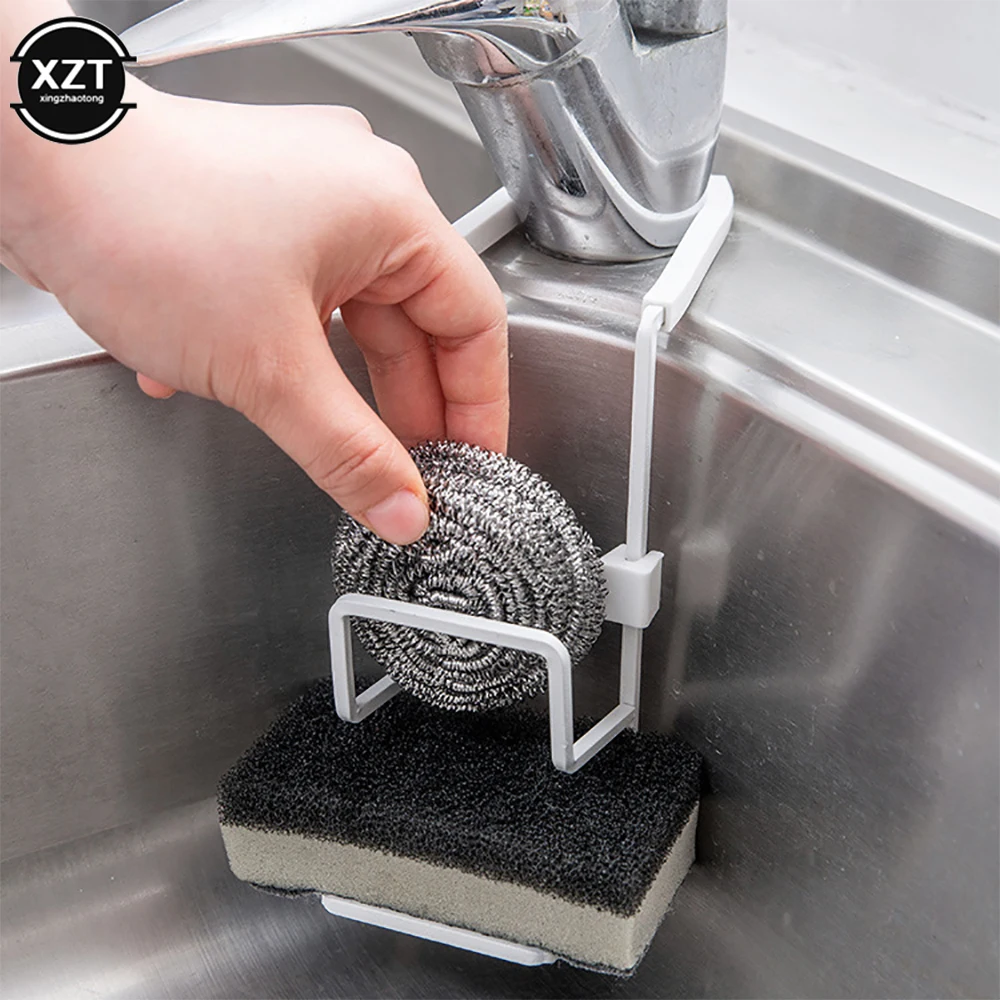 NEW Iron Sink Drain Rack Faucet Hanging Sponge Storage Soap Stand Dish Cloth Shelf Drying Holder Household Storage Organizer