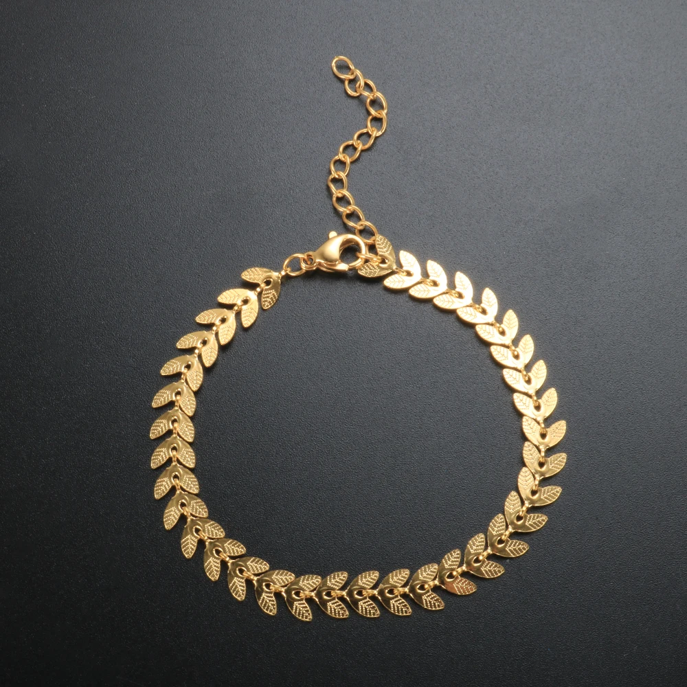 PVD Plated Stainless Steel Jewelry Tree Pattern Bracelet Women Silver Gold Color Bracelet image 3