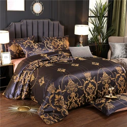 Luxury King Duvet Cover Set Black Gold Queen King Size European Style Bedding Set High Quality Pillowcase Comforter Sets