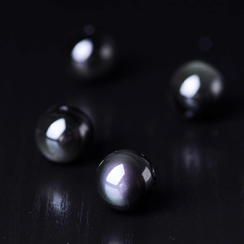 Natural Black Rainbow Obsidian Ice Black Loose Beads 4 6 8 10 12 14 MM Fit Diy Charm Bracelet Beads For Jewelry Making Accessory