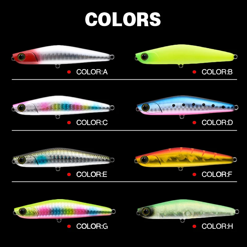 WALK FISH New Fishing Lure Sinking Pencil 80mm 18g VIB 3D Eyes Artificial Bait Wobbler Minnow Quality Professional pesca Fishing