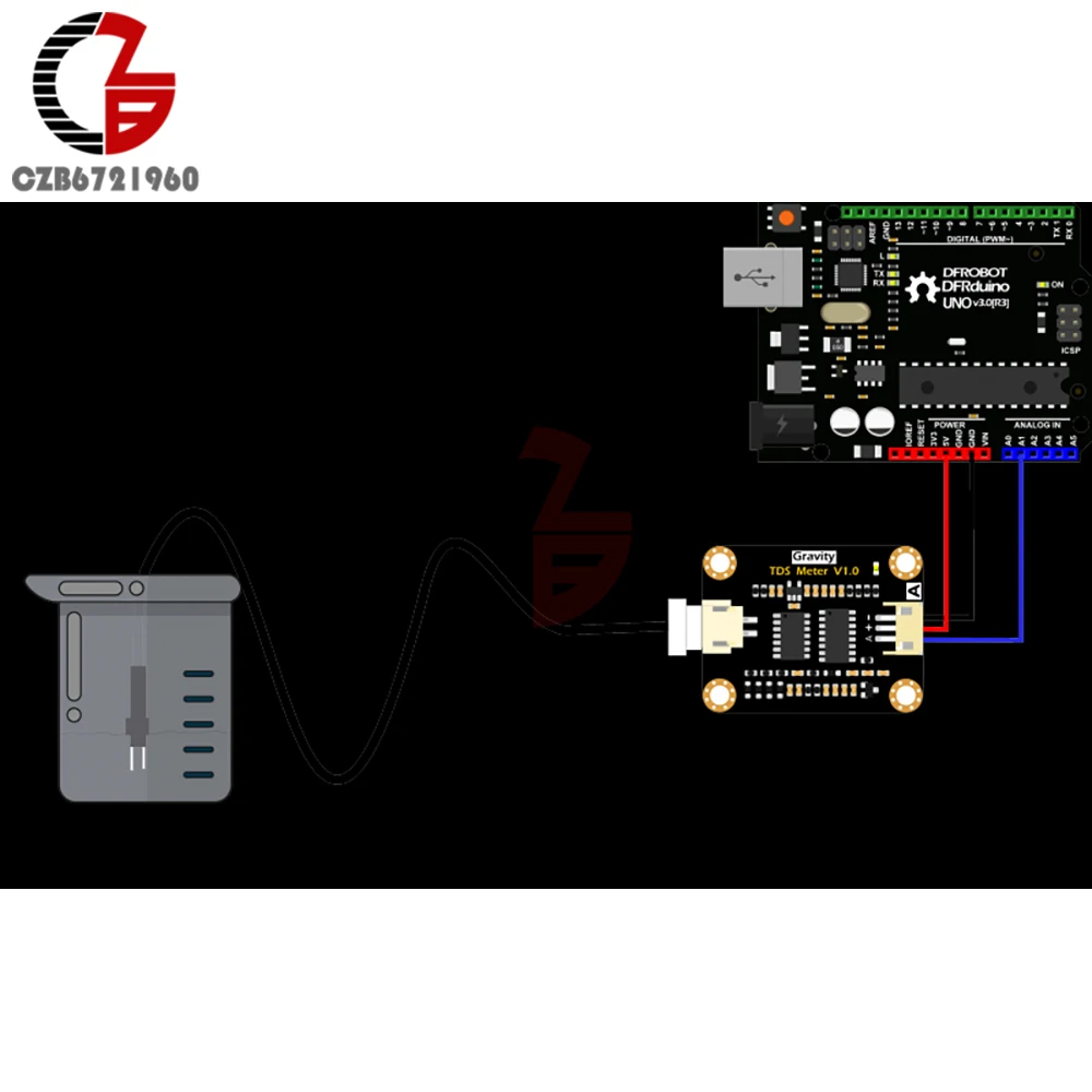 TDS Sensor Meter Module DC 3.3V 5V Water Quality Monitor Liquid Hydroponics Water Tester TDS Meter XH2.54 Dupont for Arduino