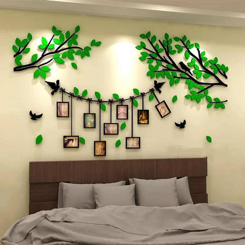 Acrylic 3D Photo Frame Tree Wall Stickers TV Background Wall Decoration Stickers Painting DIY Family Photo Wall Decal