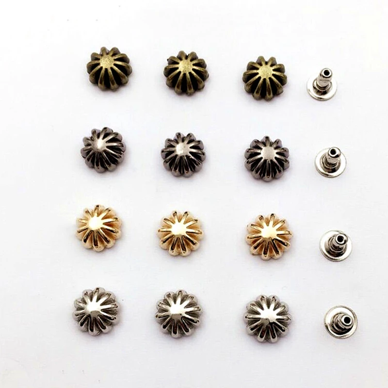 9mm Pumkin Daisy Punk Bracelet Rivets Cap Stud Leather Craft Wallet Bag Hat Shoe Clothes Jeans Chocker Trims Jewelry Accessories