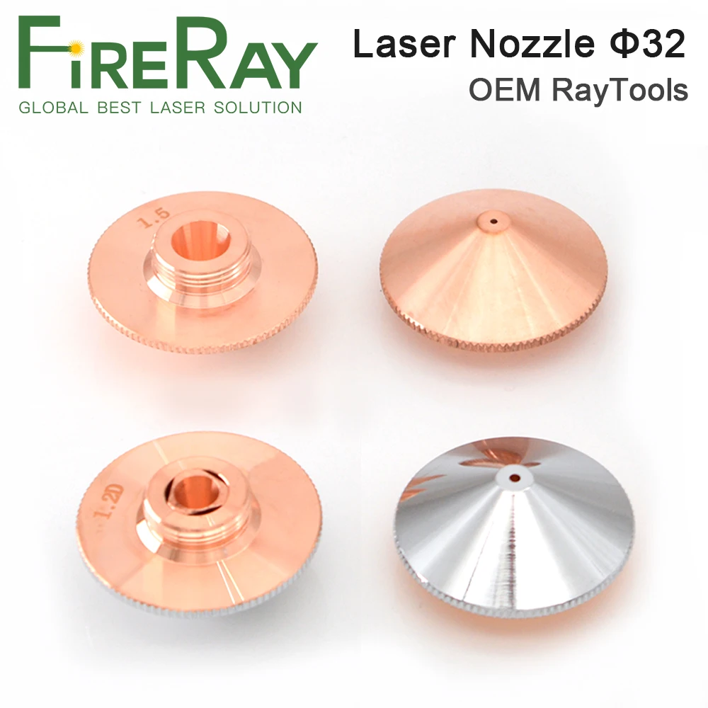 FireRay-boquilla láser de doble capa, diámetro de 32mm, calibre 0,8-5,0, rosca M14 para cabezal de corte láser de fibra