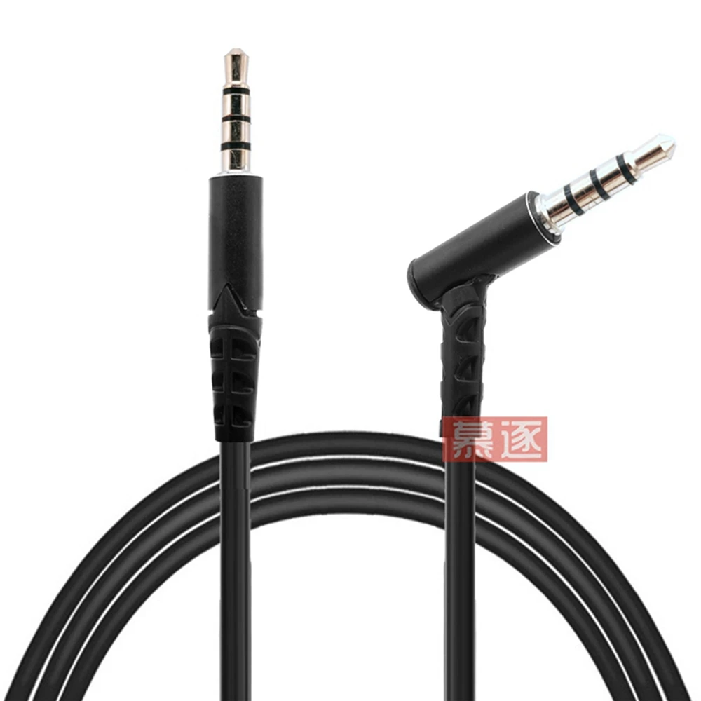 1x3,5mm 4pole Männlichen zu 3,5mm 4pole Männlichen Rechtwinkligen Stereo Audio Flache Draht M /M Verlängerung Stecker Kabel 1M