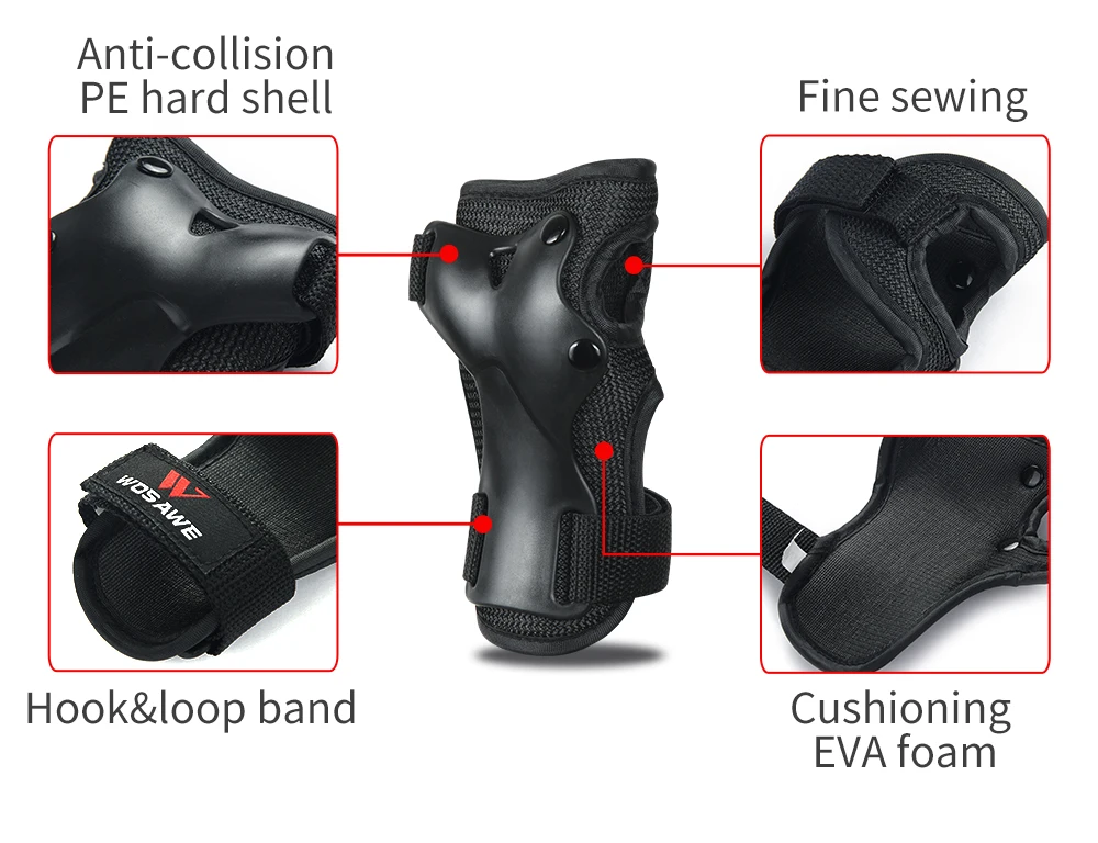 WOSAWE Kids Youth Knee Elbow Wrist Pads Outdoor Multi-Sport Protective Gear Set For Roller Skating Cycling Skateboarding Scooter