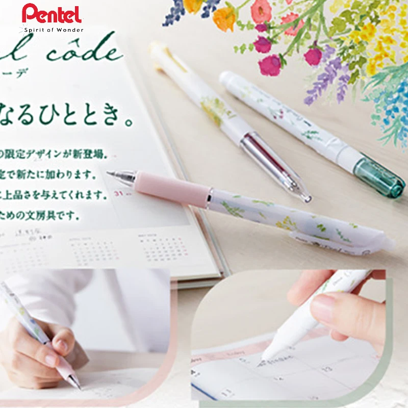 1 Pentel Ballpoint Pen BX115 Limited Plant Flower Lavender Small Fresh Press 0.5mm Oil Pen / Correction Fluid Student Stationery