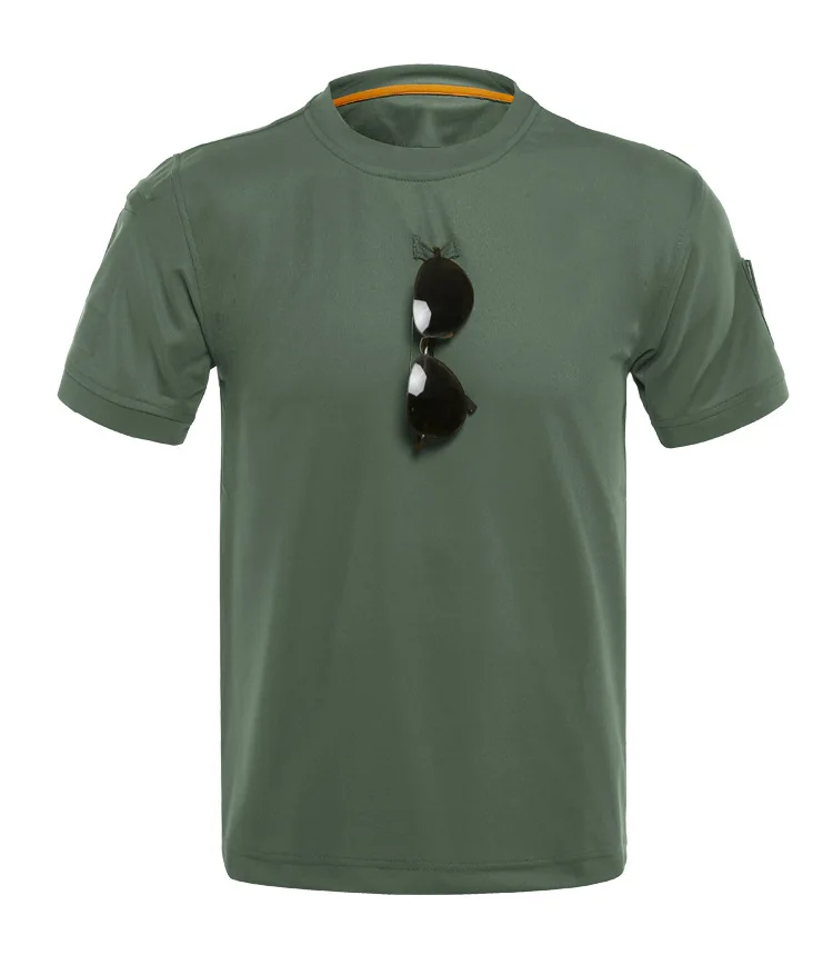 Summer Military T Shirt Outdoor Sports Quick Dry Short Sleeve Shirt Tactical Lapel Shirts Hiking Training Tee Men Casual Tops