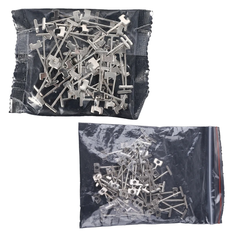 DIY Tiles Leveler Steel Needles 50 Pieces/Set Tile Leveling Replacement T-Pins 0.9/1.5mm for Walls & Floors Installation