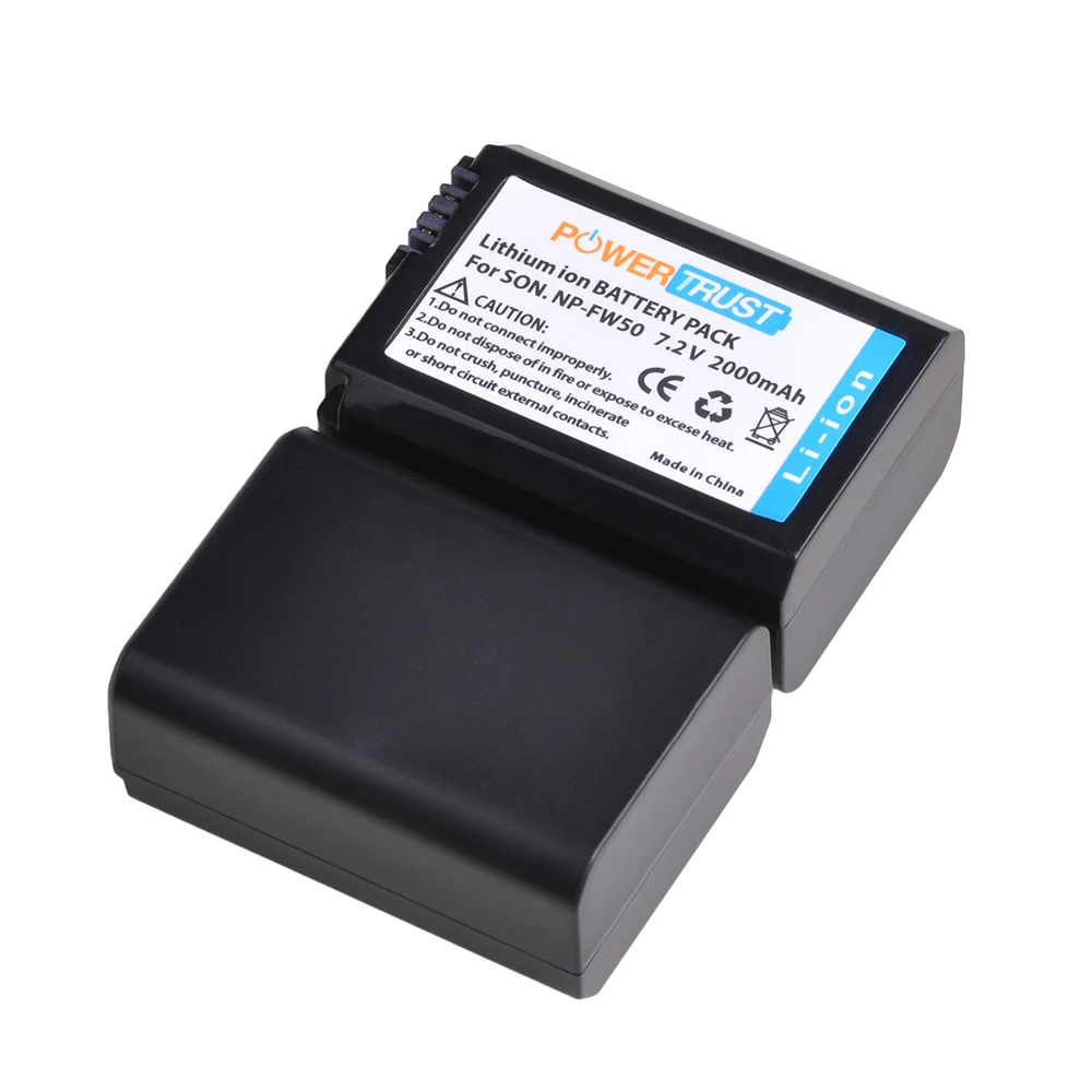 

PowerTrust NP-FW50 2000mAh NPFW50 NP FW50 Battery AKKU for Sony NEX-7 NEX-5N NEX-5R NEX-F3 NEX-3D Alpha a5000 a6000 Alpha a7II