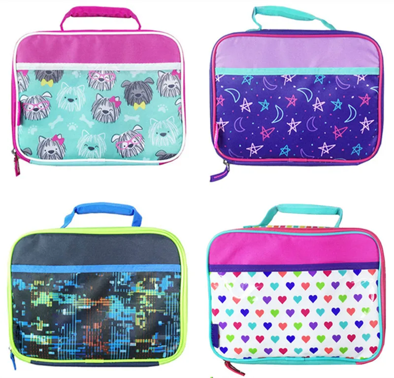 

Cute Insulated Lunch Bag for Kids School Stars Dog Cat Kawaii Thermal Lunch Box Bags for Women Girls Boys Picnic Food Bag