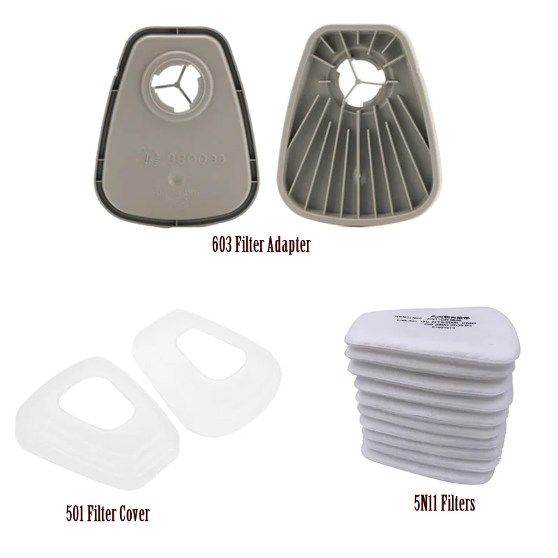 603 Filter Adapter 5N11 Cotton Filters 501 Cover Replaceable For 6200/7502/6800 Dust Mask Chemical Respirator Accessories