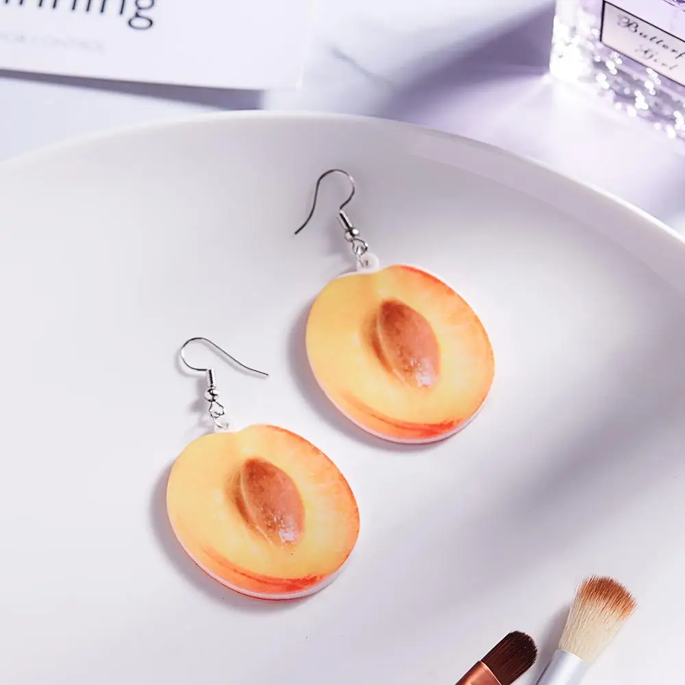 Korea New Cute Fruit Lady Earrings Strawberry Pineapple Tomato Kiwi Orange Cucumber Watermelon Apple Girls Fruit Dainty Earrings