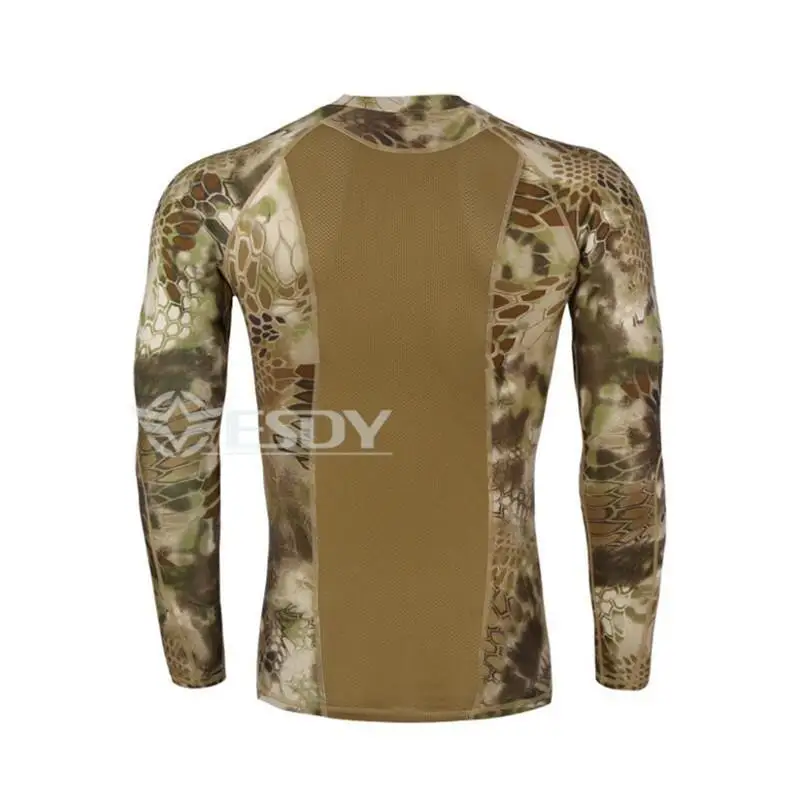 Summer Long Sleeve Military Camouflage T-shirt Men Tactical Army Combat T Shirt Quick Dry Camo Hunt Clothing Casual O-Neck Tshir