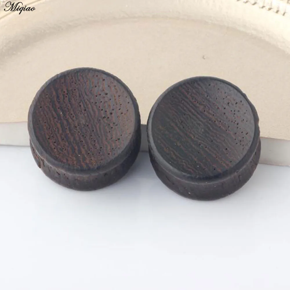 Miqiao 2pcs Fashion Ear Plugs Wood Flesh Tunnels Solid Bamboo Ear Gauges 6-22mm Body Piercing Jewelry New