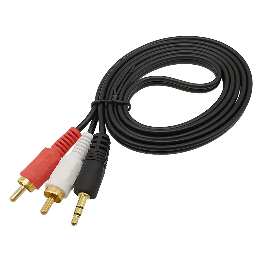 1.5Meter 3.5mm Male to Dual 2X RCA Male Plug Connector Splitter Stereo AV Audio Video AUX Cable
