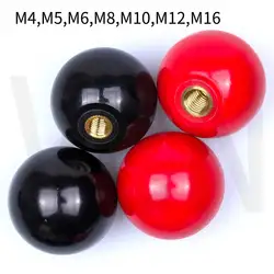 M4-M16 Black Red Round Ball Handle Ball Knobs Bakelite Lever Knob Grip Handles Of Furniture Or Machine Tool Replacement