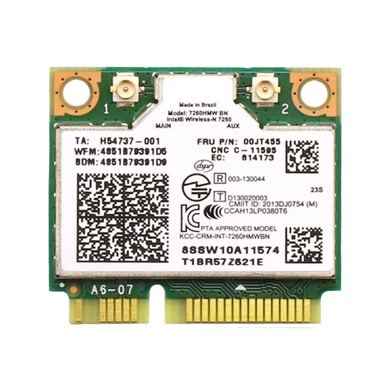 INTEL Wireless-N 7260BN WiFi+BT4.0 Combo Card For Lenovo ThinkCentre M93 M93p E440 E540 S440 S540 Series, FRU 04x6011 20200556