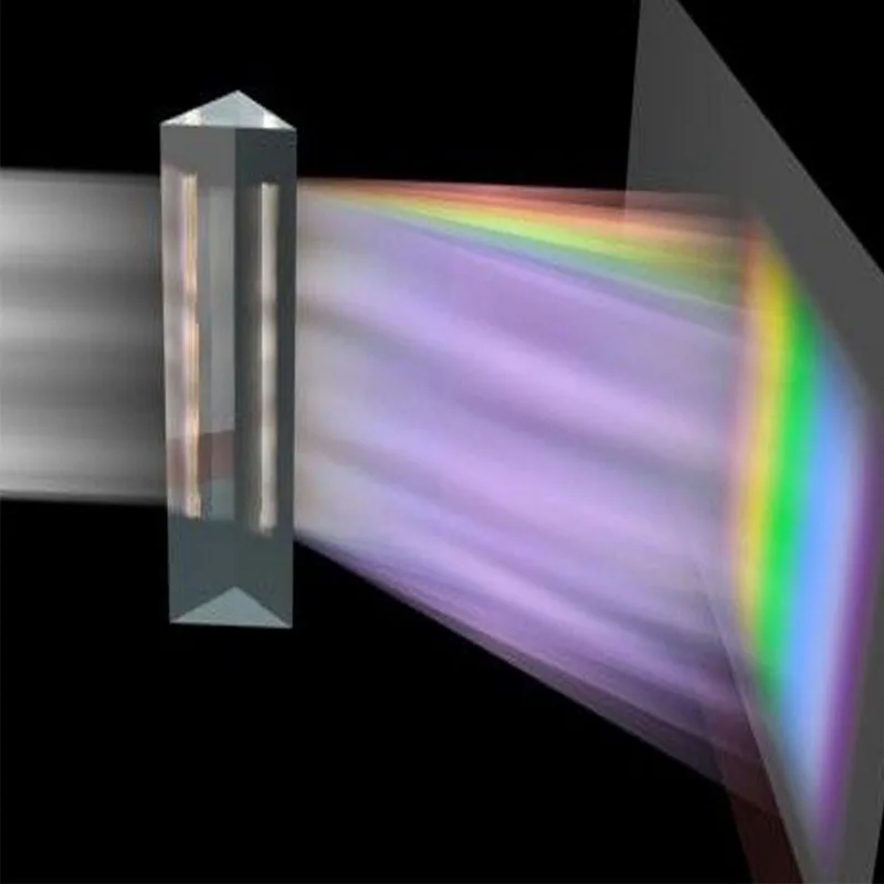 Prisma Triangular de 14x14x87mm para ver fotos de tamaño arcoíris, fotografía con luz solar de siete colores, experimento de Ciencia Óptica para estudiantes