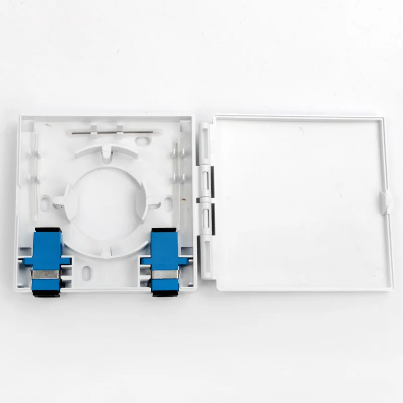 2-ядерная оптоволоконная домашняя коробка FTTH, 86x86 мм, АБС-пластик, лицевая панель, раскладушка, клеммная коробка FTTH для домашней сети