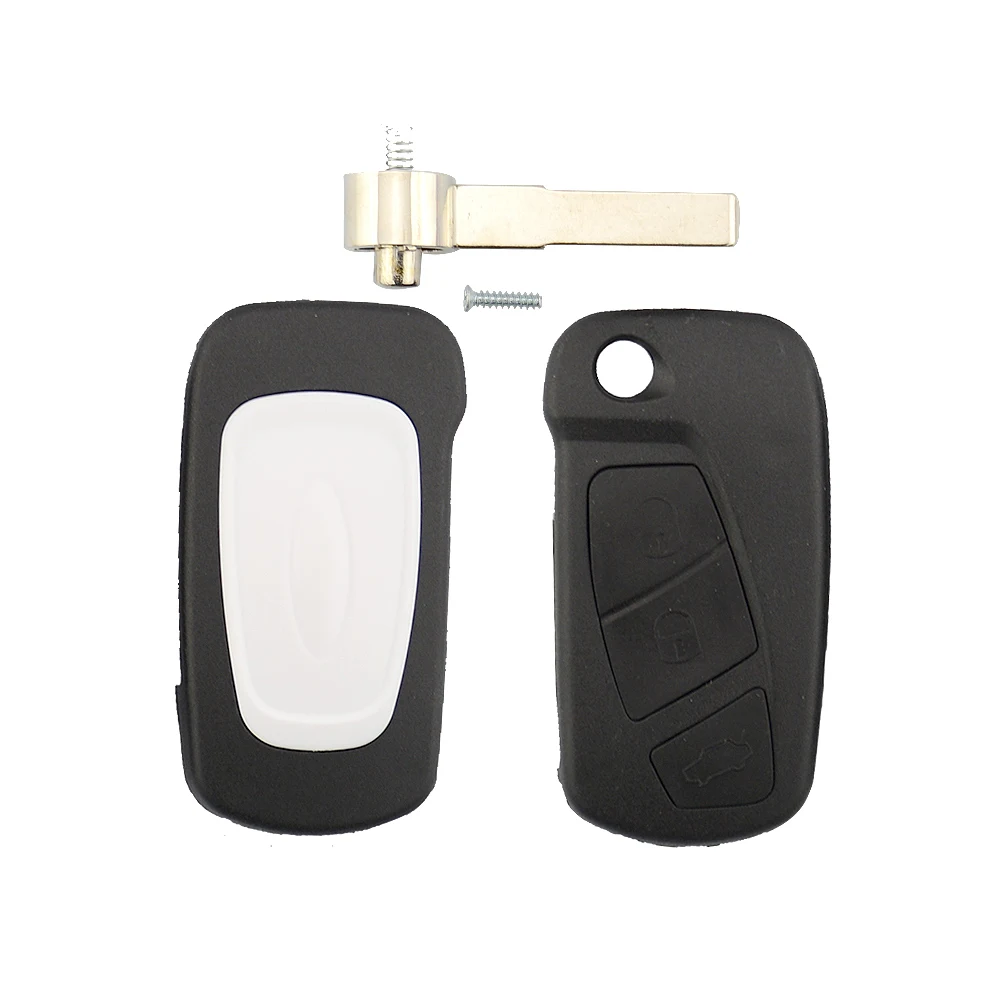 Okeytech 3 Buttons Flip Remote Control Key Shell Cover Case Fob For Ford KA MK2 Replacement Car Key Uncut Blade