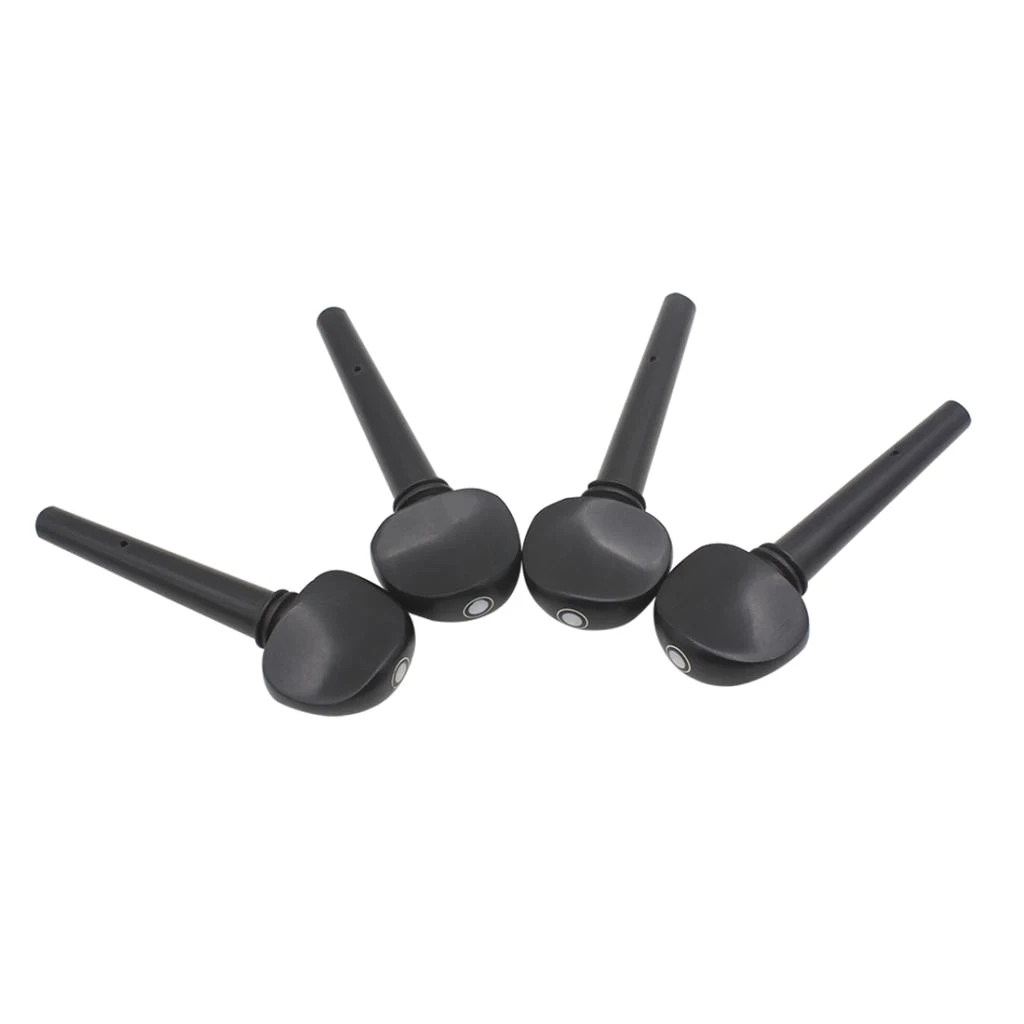 Finest 4Pcs/Pack Ebony 3/4 4/4 Cello Machine Heads Cello Replacement Tuning Pegs Black