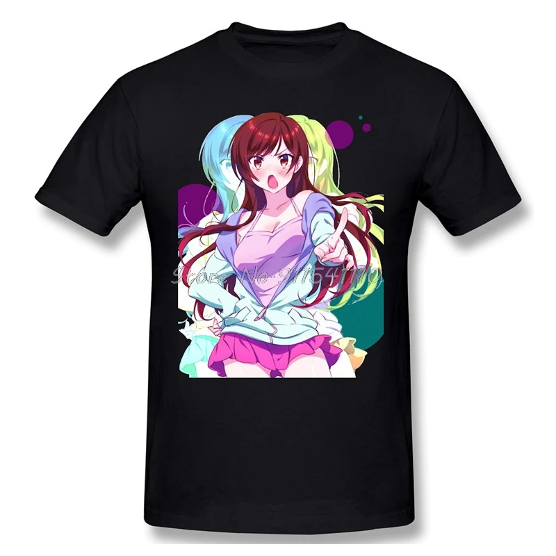 Rent A Girlfriend Kazuya Ruka Anime Men 100% Cotton TShirt Graphic Plus Size Tops Chizuru Mizuhara Oversized Shirt 2020