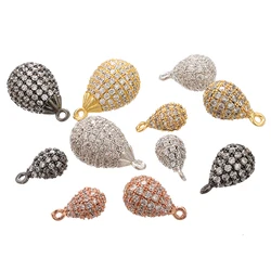 8x13mm Brass Cubic Zirconia Waterdrop Pendants for Handmade DIY Necklaces & Earrings—Jewelry Making Findings, Model:VD420