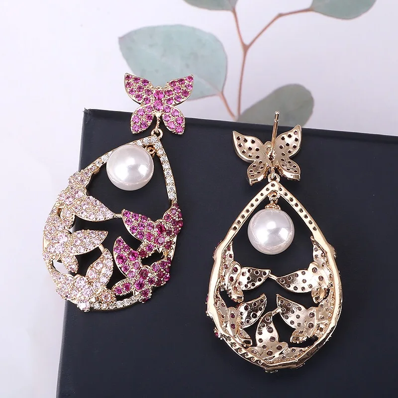 EYER-pendientes de circón de color plateado para mujer, aretes indios brillantes, accesorios de fiesta de boda, nuevo diseño de moda, venta al por mayor