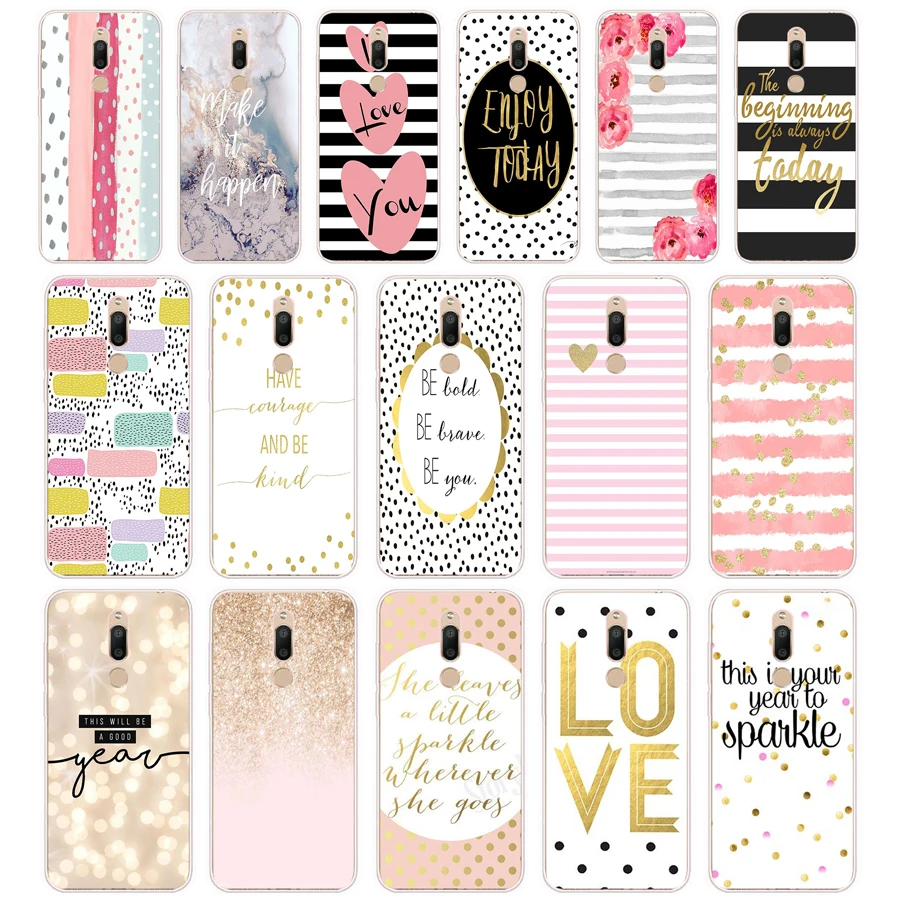 313FG black white stripes gold love gift Soft Silicone Tpu Cover phone Case for Meizu M5 M5C M5S Note M6 M6S M6T case