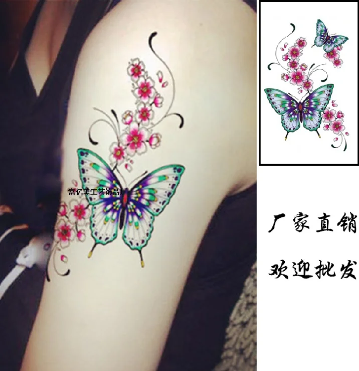 tatoo moutain Women's Temporary Tattoo Sticker Waterproof Body Decals Fake tatoo Art Taty Butterfly pattern Tattoo Sticker
