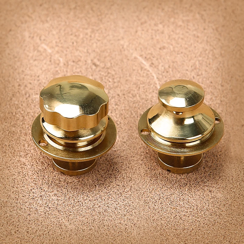 Solid Brass Bag Lock Spring Buckle Case Metal Insert Lock Round / Flower Head Decorate DIY Leather Craft Hardware