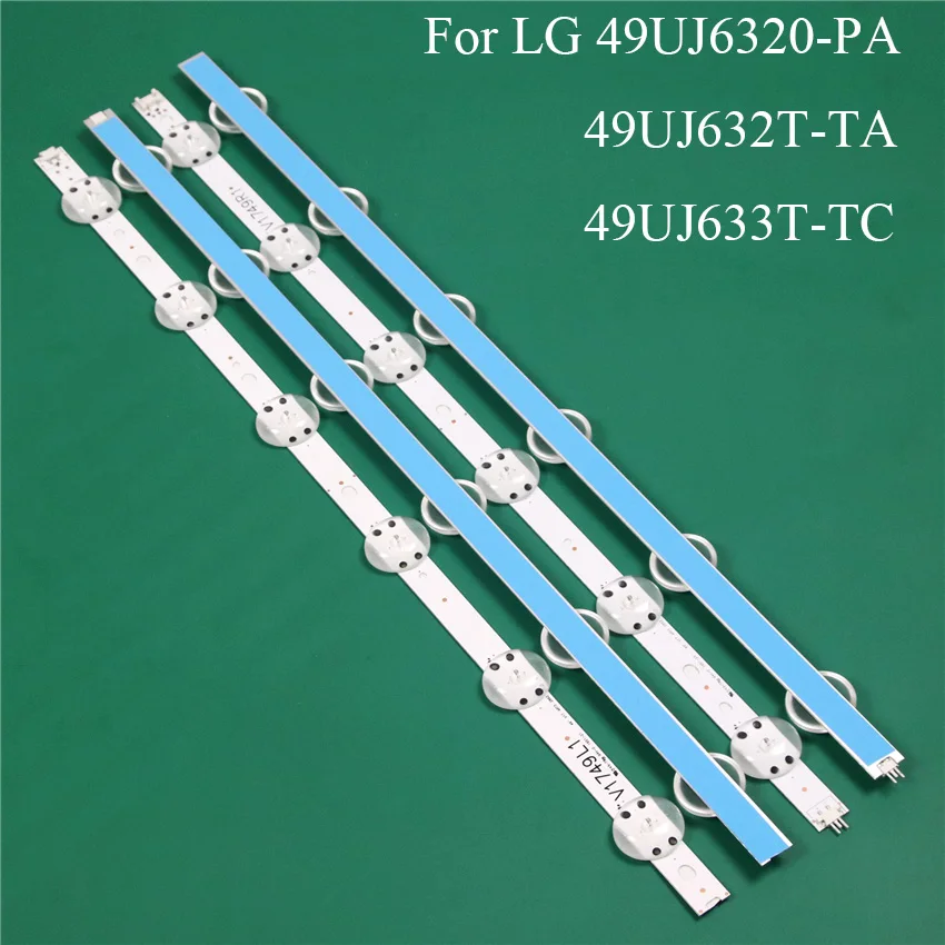 

LED TV Illumination Part Replacement For LG 49UJ6320-PA 49UJ632T-TA 49UJ633T-TC LED Bar Backlight Strip Line Ruler V1749L1 2862A