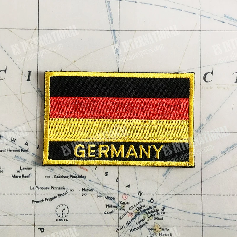 Germany  National Flag Embroidery Patches Badge Shield And Square Shape Pin One Set On The Cloth Armband   Backpack  Decoration