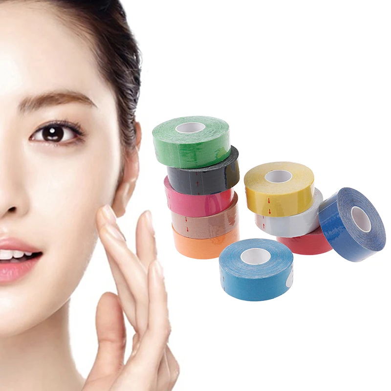 2.5ซม.* 5M Kinesiology เทปสำหรับใบหน้า V คอตายกริ้วรอย Remover สติกเกอร์ Facial Skin Care เครื่องมือ