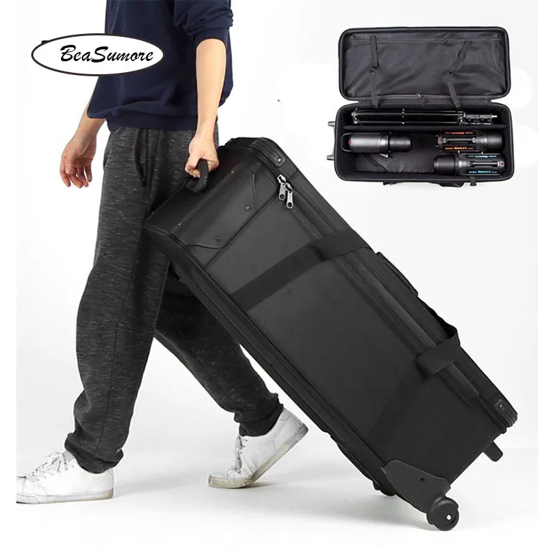 BeaSumore Photographic lamps storage Rolling Luggage High capacity Trolley Professional photography Suitcase Wheels