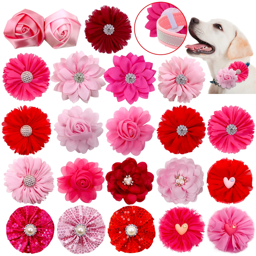 50pcs Valentine's Day Pet Bowties Sliding Pet Dog Collar Accessories Small Dog Bow Tie Dog Accessories For Small Dogs Luxury